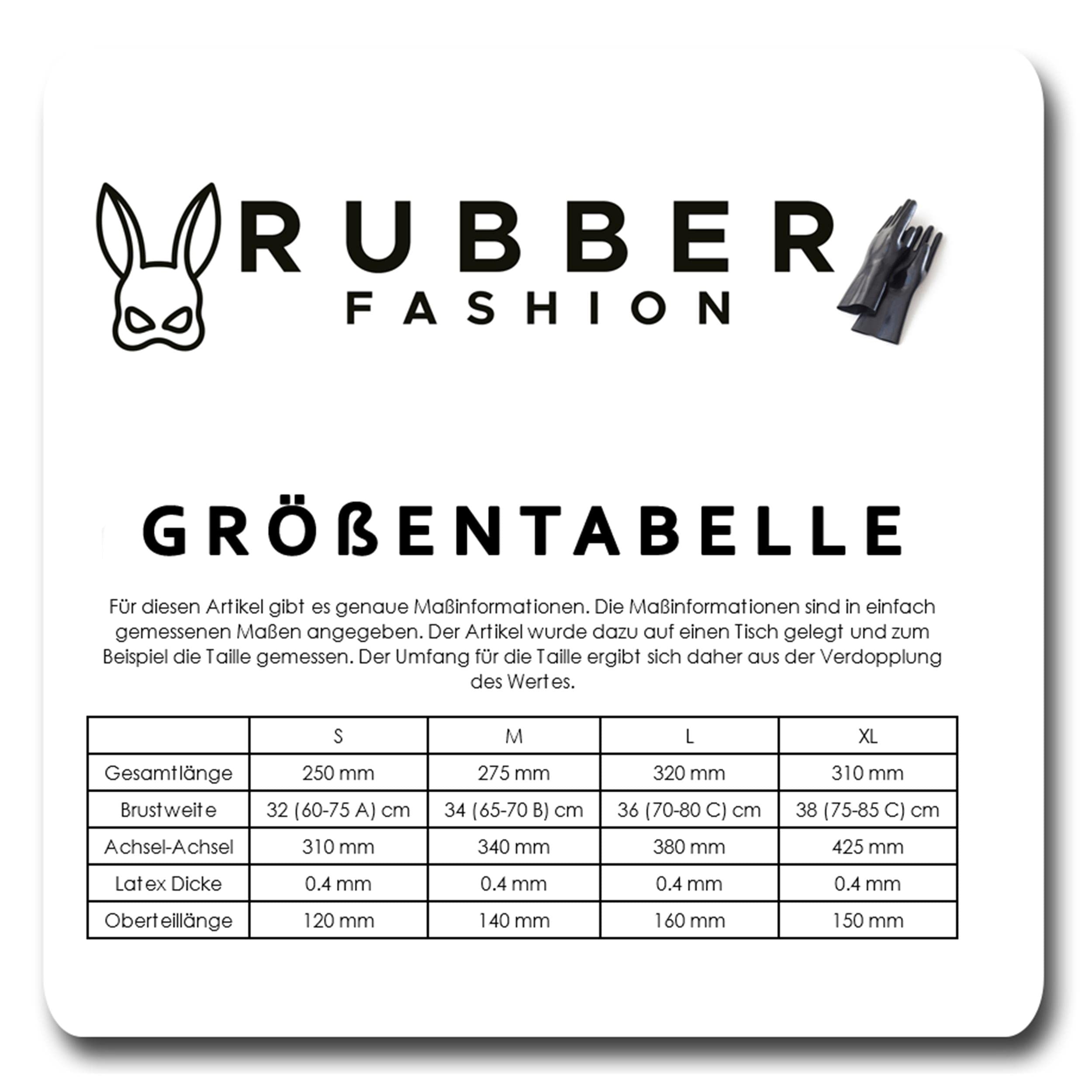 Rubberfashion Latex Bustier mit Cups - ausgeformt - Latex BH für Damen und Frauen
