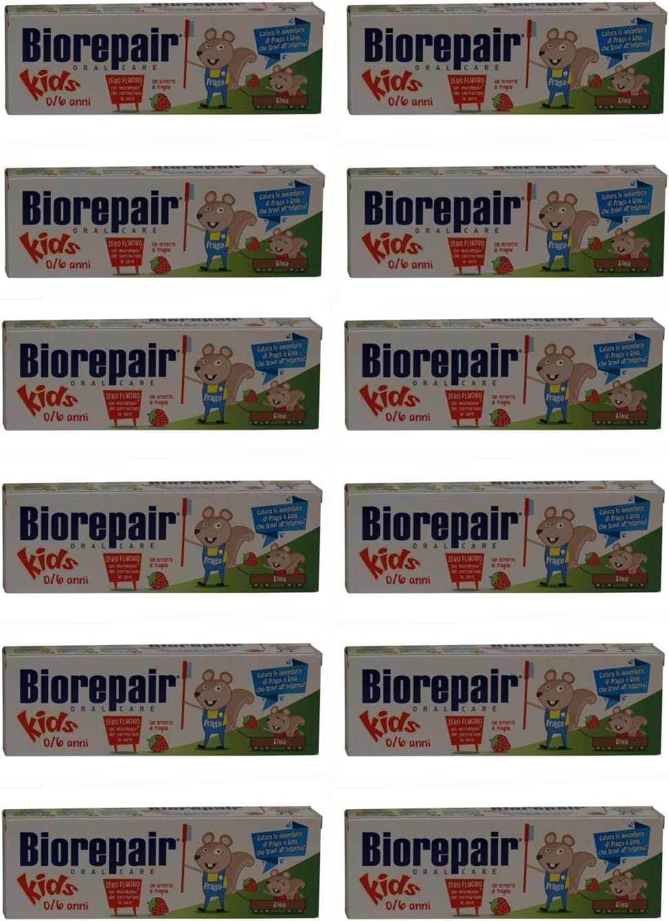 Biorepair Kids Pasta de Dente com microRepair Hydroxyapatite - Morango - Pacote com 3 - Idades 0-6 - Previne Cáries e Fortalece o Esmalte - Sem Fluoreto SLS Parabenos - Sabores Divertidos