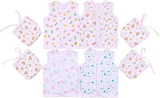 Lil' Shark Newborn Baby Clothing Set (0–3 Months) | 100% Cotton Jhabla & Langot Combo | Front Open Sleeveless Vest | Daily... Price In India