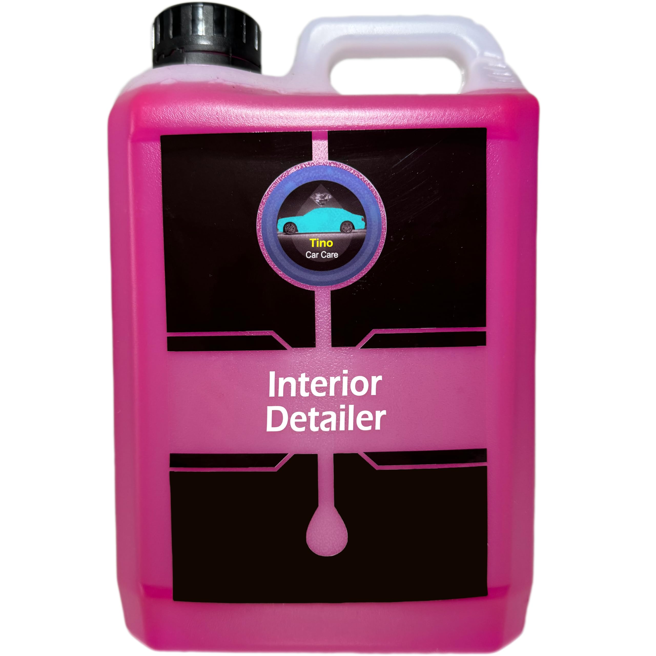 Tino Interior Detailer - Limpiador todo en uno para interiores, funciona en cuero, plástico, vinilo y pantallas, acabado sin rayas con protección antimicrobiana y aroma fresco (2,5 L)