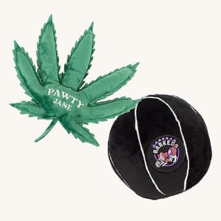 New OVO Pack - Toronto Barkers + Pawty Jane - Parody Plush Dog Toy - Recycled Material Eco-Friendly Biodegradable Packaging Toronto Raptors Basketball Mary Jane Weed