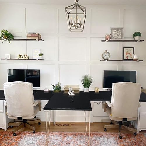 Miniatura 105 de Kaboon Mesa universal de 45.67 x 23.62 pulgadas, escritorio sólido de una pieza, encimera de melamina reversible, escritorios dobles, escritorio en