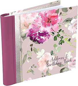 Tallon (7574) Carnet D'adresses Et D'anniversaire Format A5 En Tissu Satiné Motif Floral