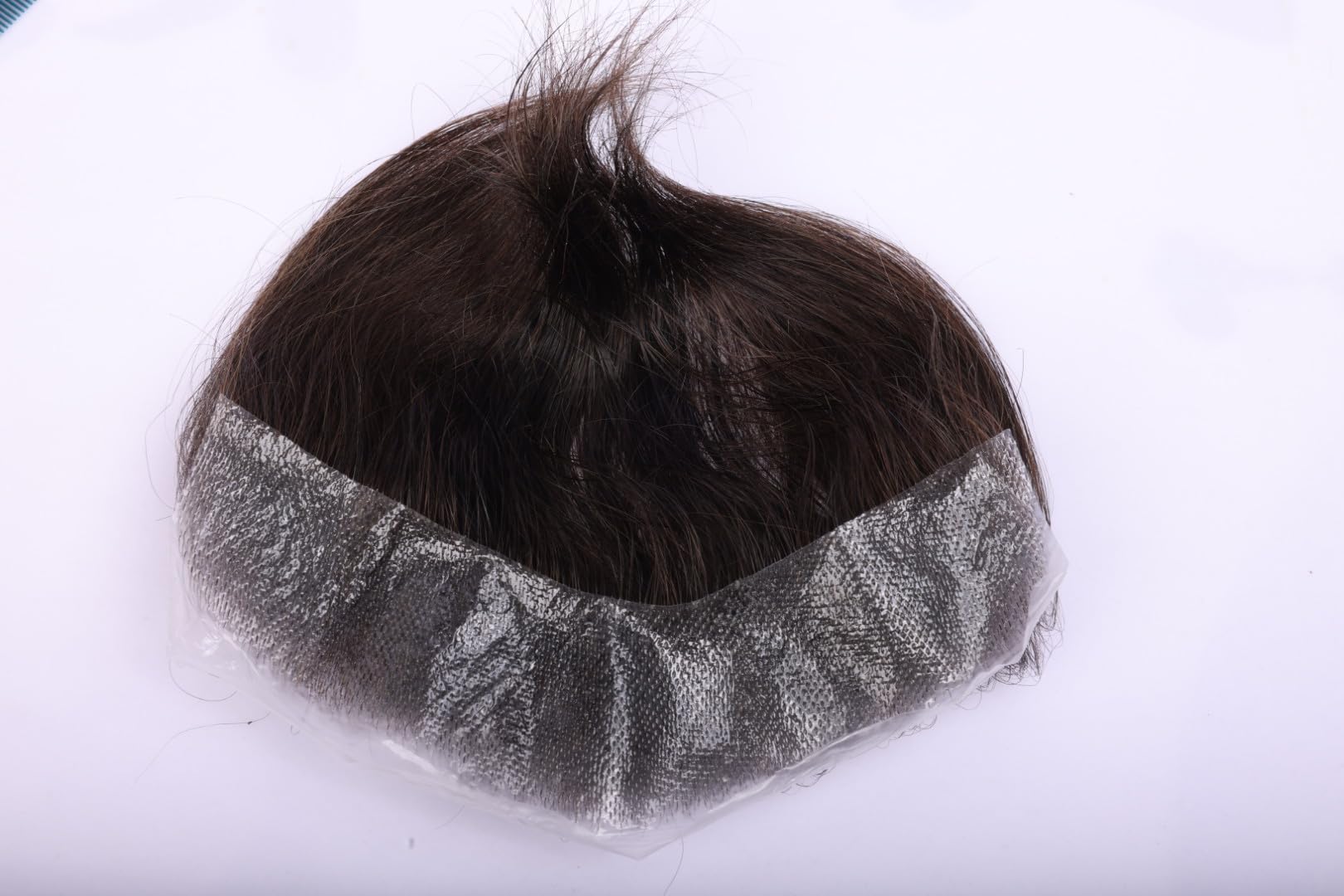 Amiable Men's Hairline Toupee 100% human hair V-Shape Mens Topper (#2, 1.5 * 7" thin skin)