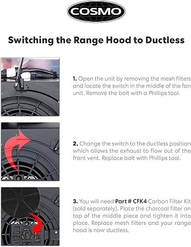 Miniatura 6 de Cosmo Filtros de campana extractora filtro 5MU30  5MU36 - CFK4