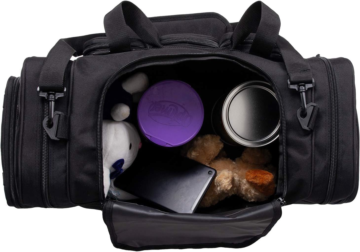 K-Cliffs Tactical Range Duffel Heavy Duty Travel Bag Quality Sport Gear Gym Tote Molle Lockable With US Patch (33" Duffel + Backpack)