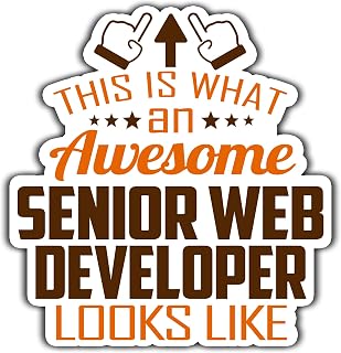 (4Pcs-2.5in) Senior Web Developer Vinyl Sticker, This is an Awesome Senior Web Developer Look Like Stickers Gift for Coworker - Decal for Laptop, Tumbler, Mug, Toolboxes