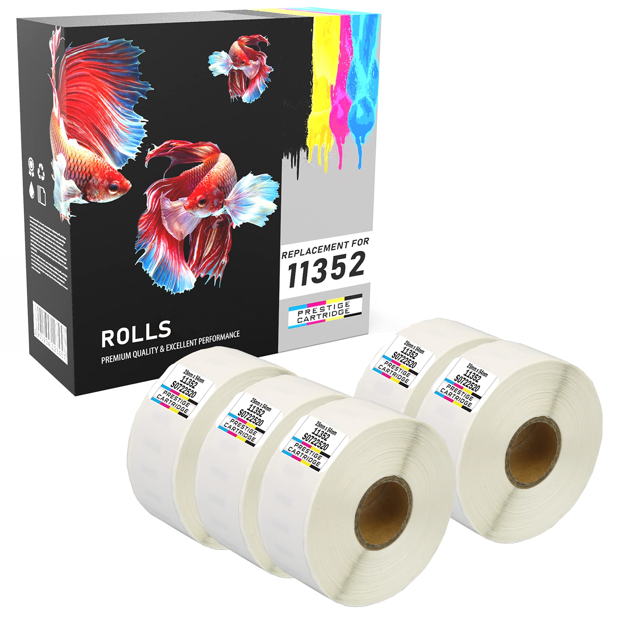 Prestige Cartridge 11352 25 mm x 54 mm Address Labels Roll for Dymo Labelwriter 320/400/450/4XL (Pack of 5)