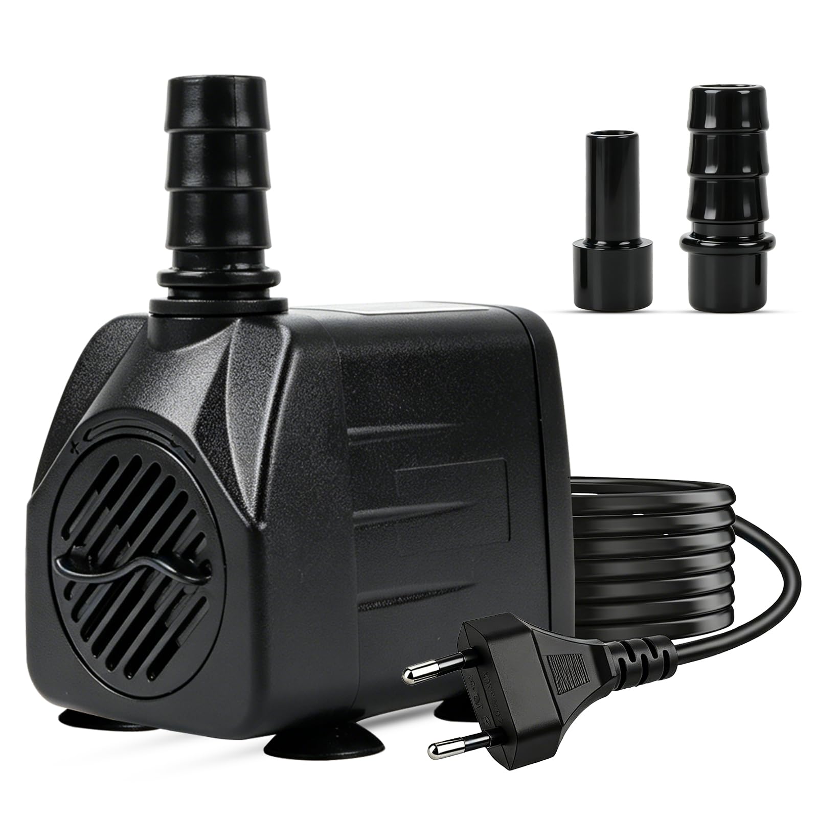 Ultra-Quiet Fountain Pump 10 W 600 L/H 1.5 m Cable, Pond Water Pump with Low Water Shut-off & Overheating Protection, for Garden Fountain, Pond, Hydroponic Systems, Submersible Pump for Aquariums