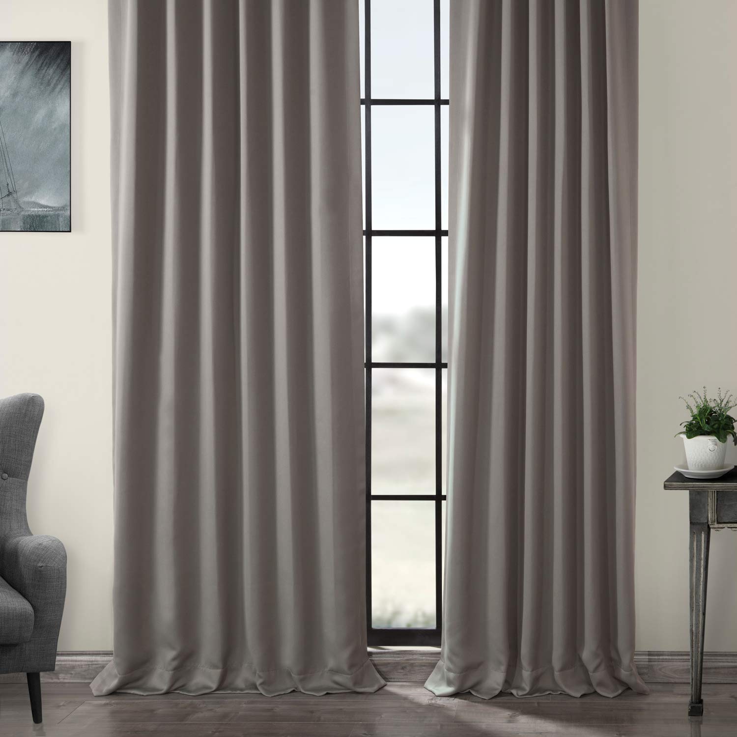 HPD Half Price Drapes Room Darkening Curtain - 50x108 Single Panel Arctic Grey