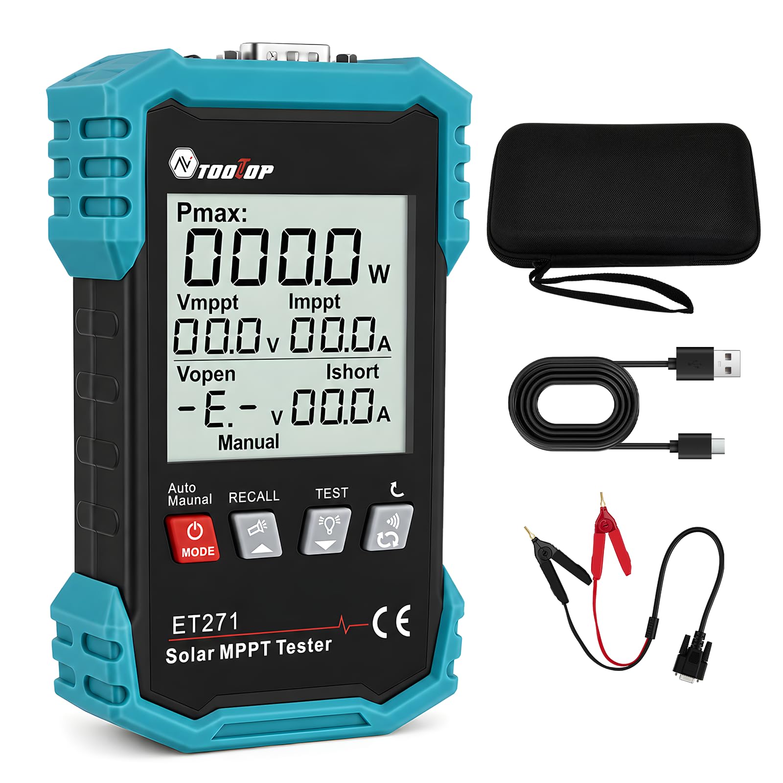 Tester Pannello Solare MPPT 2000W 2026 – Misurazione Auto/Manuale con Display LCD, Analizzatore Fotovoltaico Portatile 150V 40A, Voc Isc Vmp Pmax per Installazione e Manutenzione PV