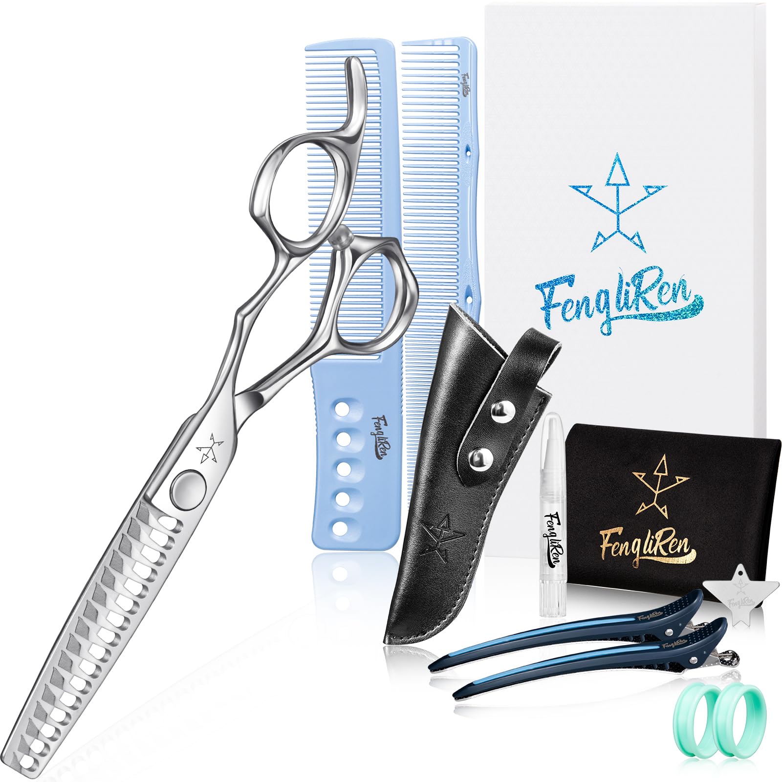 Fengliren High-end Professional Hair Cut Thinning Scissors Hair Cutting Teeth Shears Barber Hairdressing Texturizing Scissor Extremely Very Sharp 6