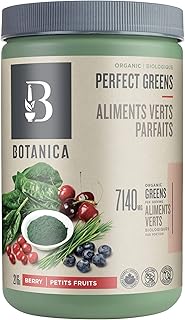 Botanica Greens Powder | Super Greens Powder Berry Flavor 216 g | Veggies Greens Powder | Vegan Gluten Free Green Vegetable Superfood Powder with Wheat Grass Spirulina Spinach Chlorella Powder