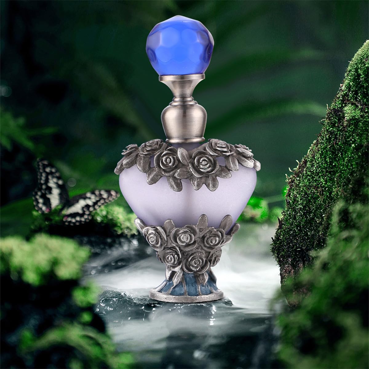 Almacenamiento y Embalaje de Fragancias de Vidrio y Metal Vintage de 5ml 2 Botellas de Perfume Vacías Diseño Único y Brillante