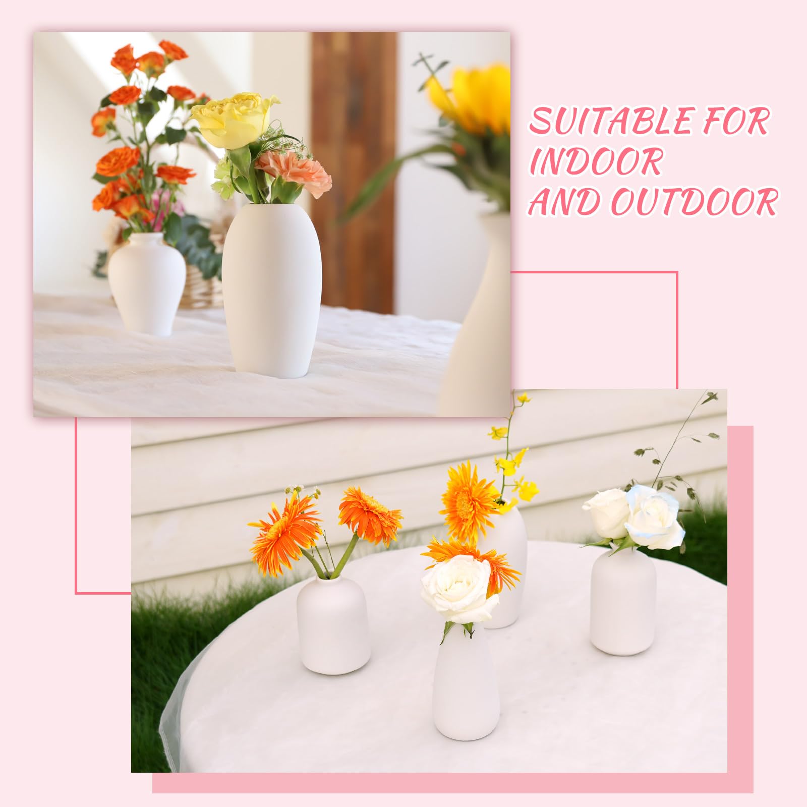 Amazon.co.jp: セラミックつぼみ花瓶 ホワイトセラミック花瓶