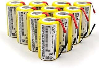 (10-Pack) Sub C 1.2V 2000mAh Ni-CD Rechargeable Batteries with Tabs for Power Tools, Cordless Drills, Emergency Lights, High Drain Devices