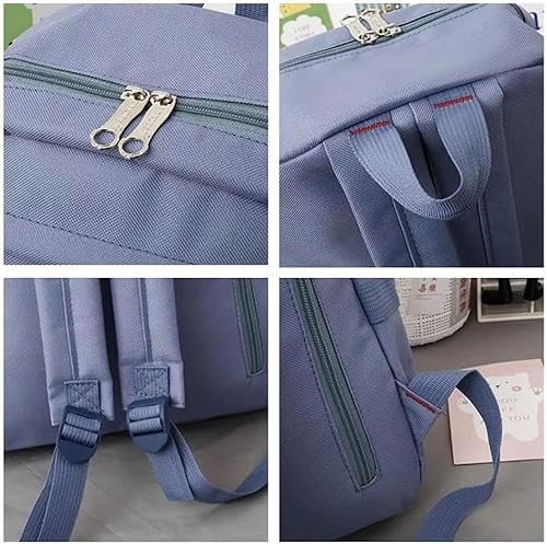 Miniatura 4 de Juego de 5 mochilas kawaii, bonita bolsa de libros estéticos de 15.6 pulgadas, mochila para computadora portátil, bolsa de libro universitaria,