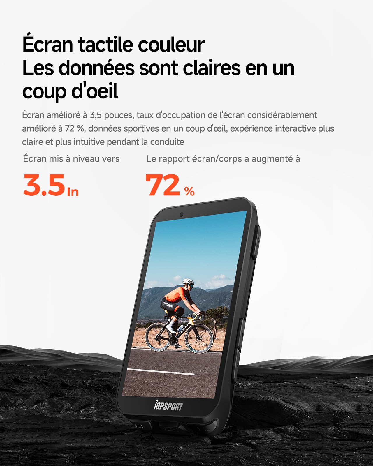 iGPSPORT iGS800 Compteur Velo sans Fil, Écran Tactile3,5 Navigation Map Hors Ligne Ordinateur GPS Intelligent pour Vélo Autonomie de 50 h, 32 Go, WiFi, BLE5.0/Ant+, IPX7 Compteur Velo GPS