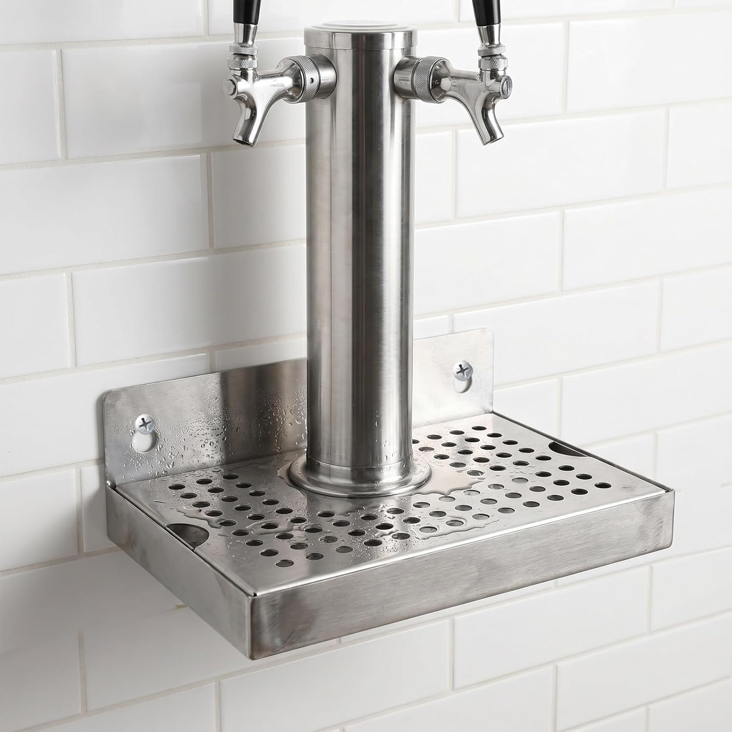 Beverage Dispenser Wall Mount Design Drip Tray Stainless Steel with Efficient Spill Management and Easy Detachment with Highly Polished Surface for Beer Tap Tower for Restaurant