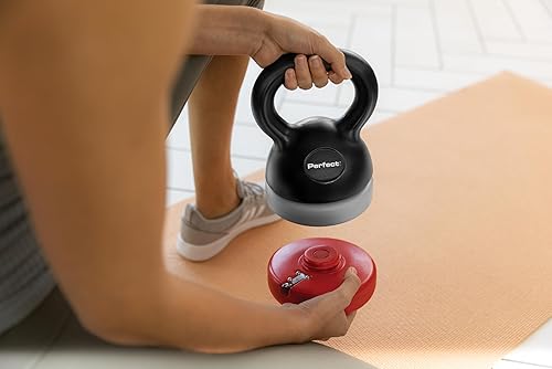 Miniatura 8 de Perfect Fitness Pesas rusas ajustables, de 3 a 12 libras1.4 a 12.1 lbs, adecuadas para gimnasio en casa, cuerpo total, unisex, talla única.