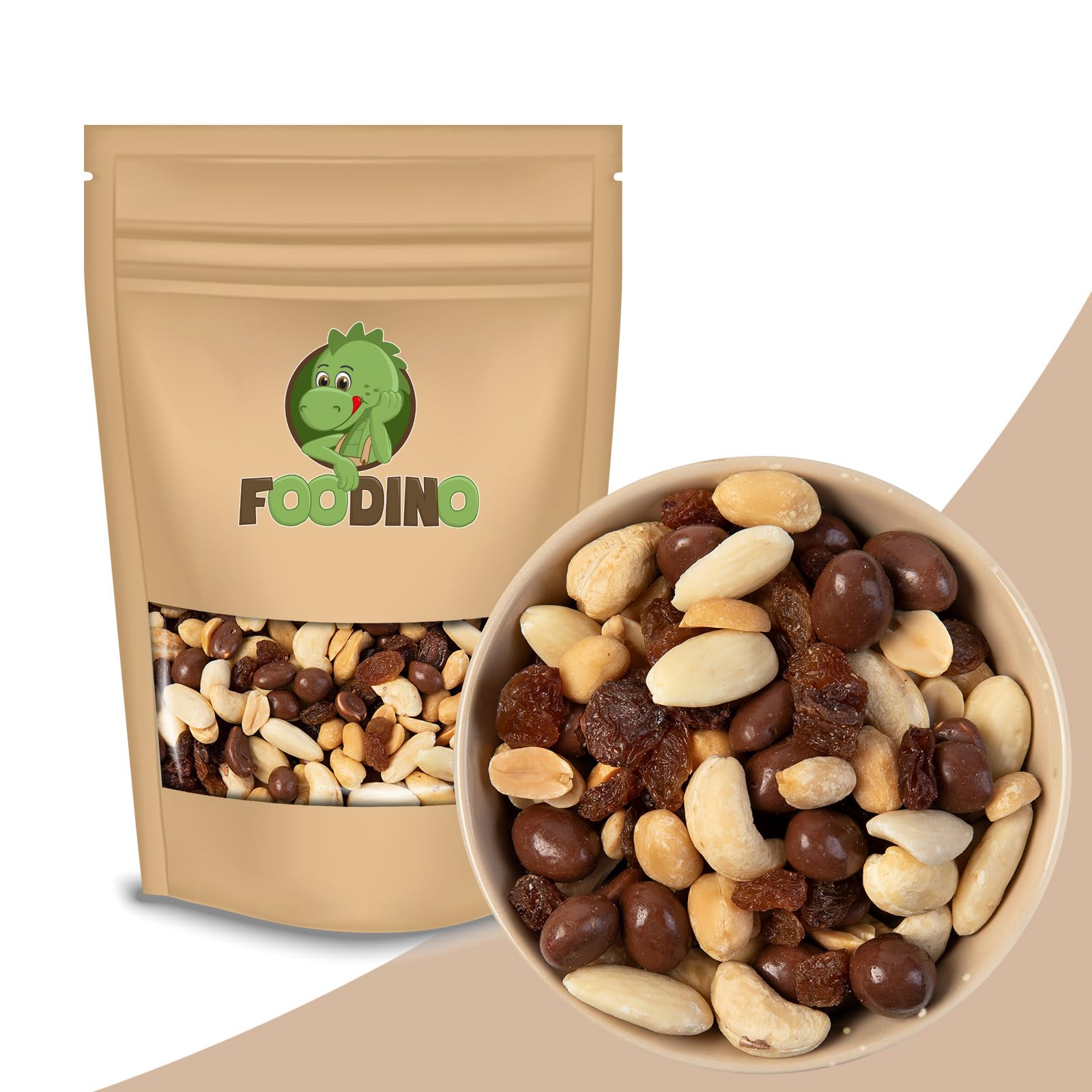 FOODINO 5kg Nussmischung Schoko mit Erdnüsse Rosinen Cashew Mandeln