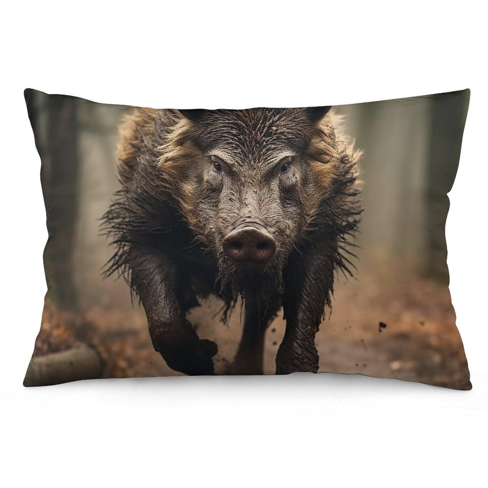 NTVOWPZO 2 Pack Decoration Throw Pillow Covers 16 "x24 Pillowcases Covers Wild Boar Photos Pillowcases Modern Farmhouse Home Decor Sofa Cushions Covers for Couch Bed Living Room