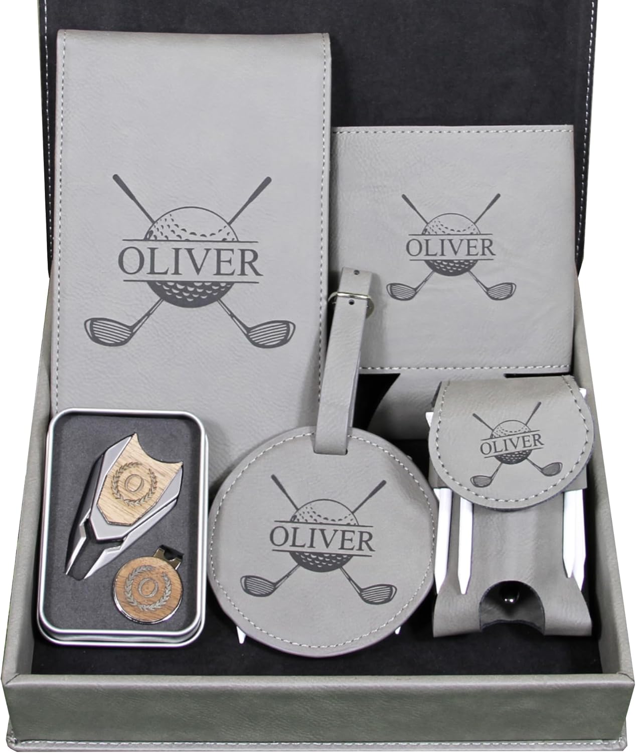 Personalized Boxed Golf Gift Set – Custom Engraved Bulk Golf Gift for High School and University Golf Teams, Senior Night, Banquets, Golf Tournament Gifts & Outings – 3 Colors