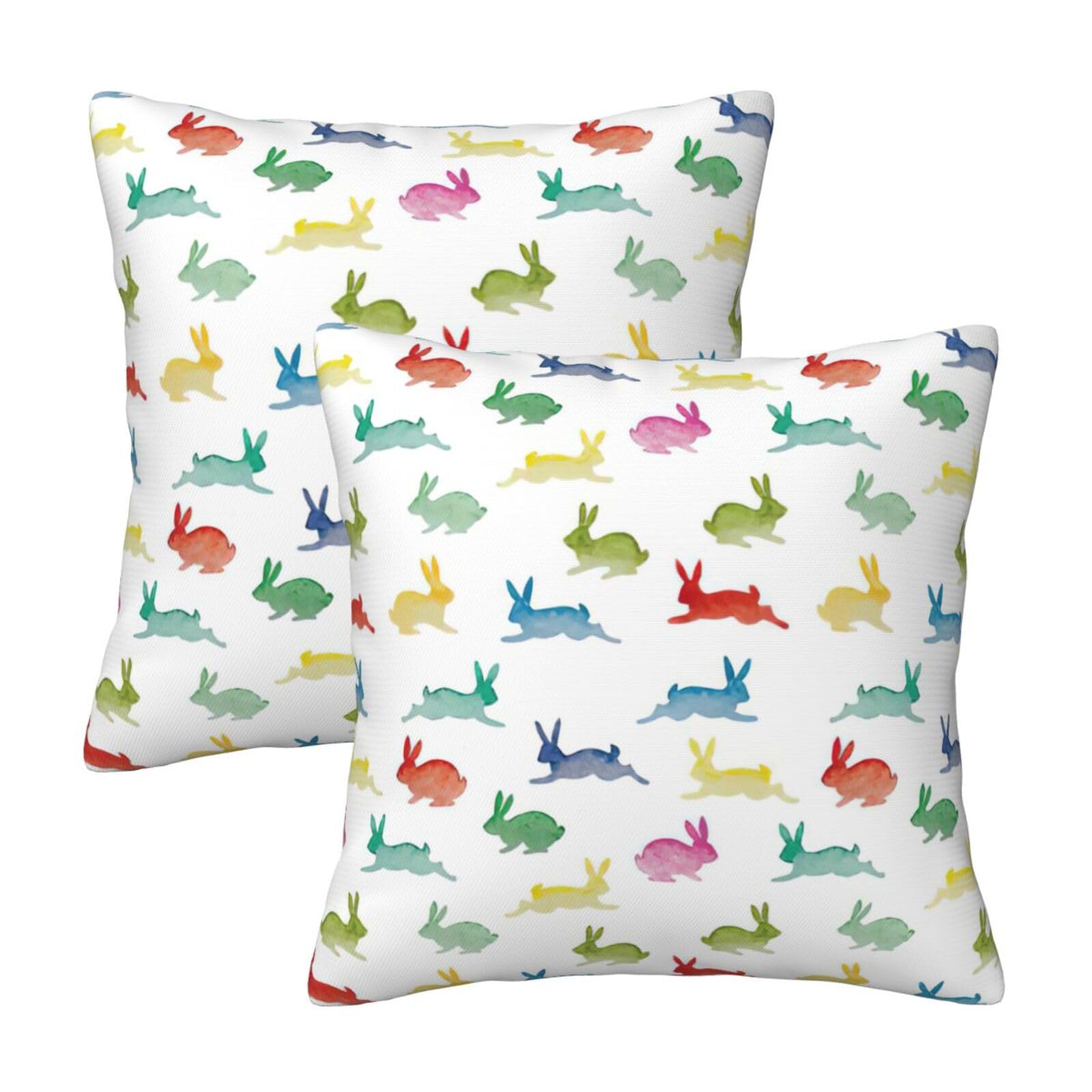 RRhgipp Rabbits In Different Poses Jumping Running Throw Pillow Cases Decorative Cushion Covers Couch Bed Sofa Decoration Xmas Gifts Bed