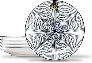 HomeElves Salad Plates, 8.5 Inch Ceramic Plates Set Of 6 - View #8