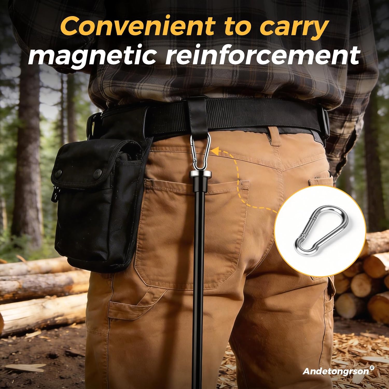 16-29" Telescoping Magnetic Firewood Measuring Tool, Magnetic Aluminum Alloy Chainsaw Bar Measuring Tool with Precision Scale inch , Portable Lightweight Design for Chain Saw Log Accessories and Tools