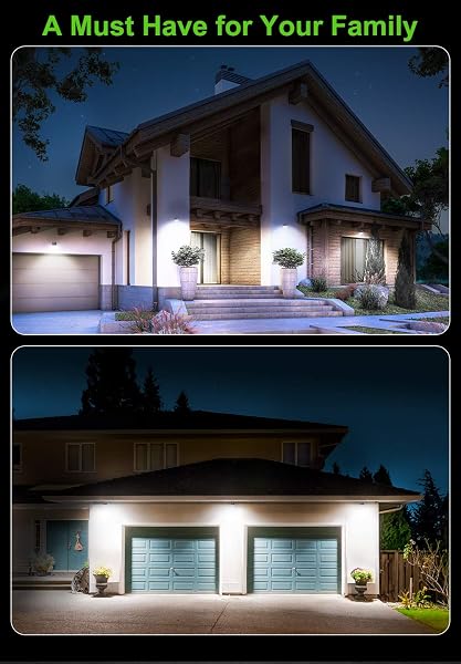 CLAONER Solar Powered Lights Outdoor, Upgraded Wireless 270° IP65 Solar Motion Sensor Security/Wall Light for Front Door, Yard, Garage, Garden, Fence, Cool White (2 Pack) - 5