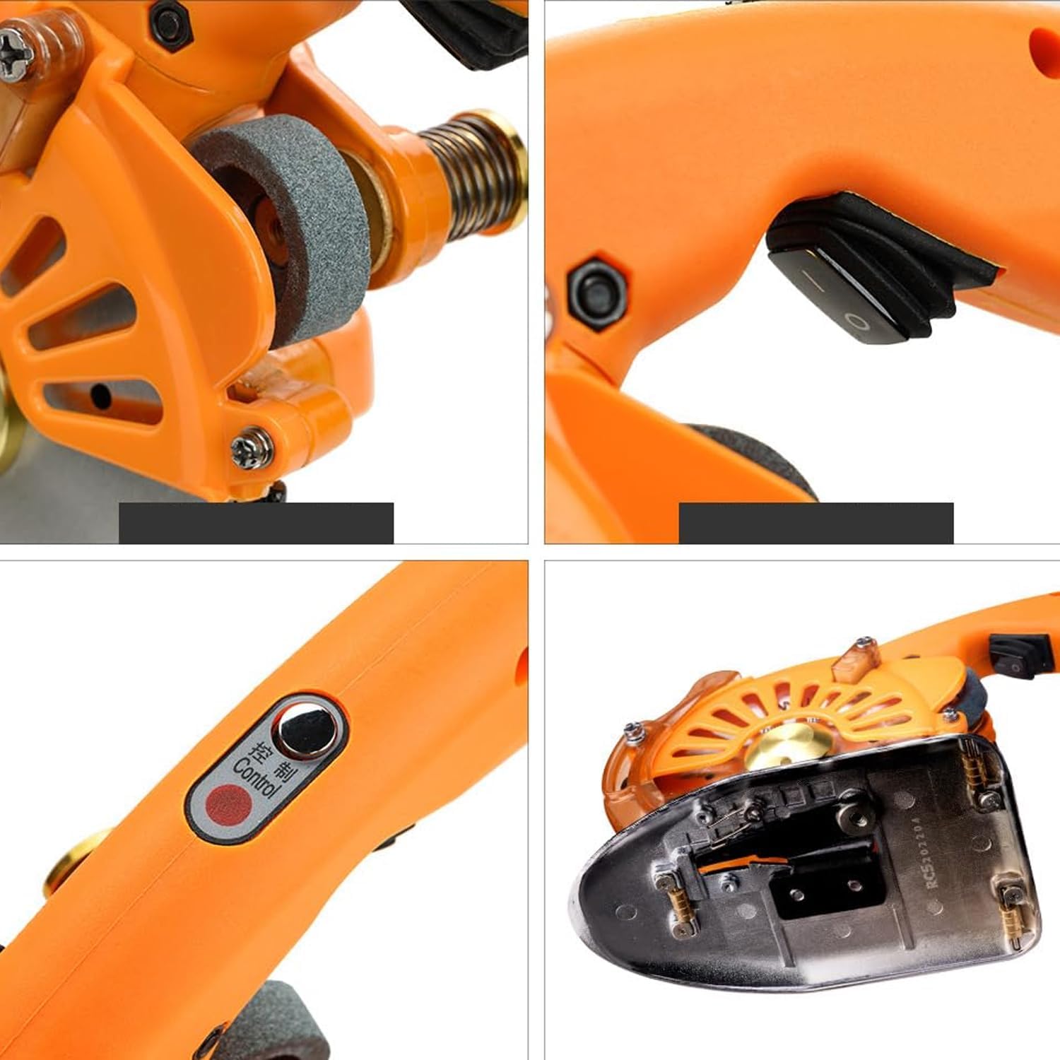 Professional Cloth Cutting Machine: Handheld Circular Knife with 800-1400RPM, 5 Speeds & Memory, 32mm Max Cut, LED Light | Fabric Cutter for Textile(B)
