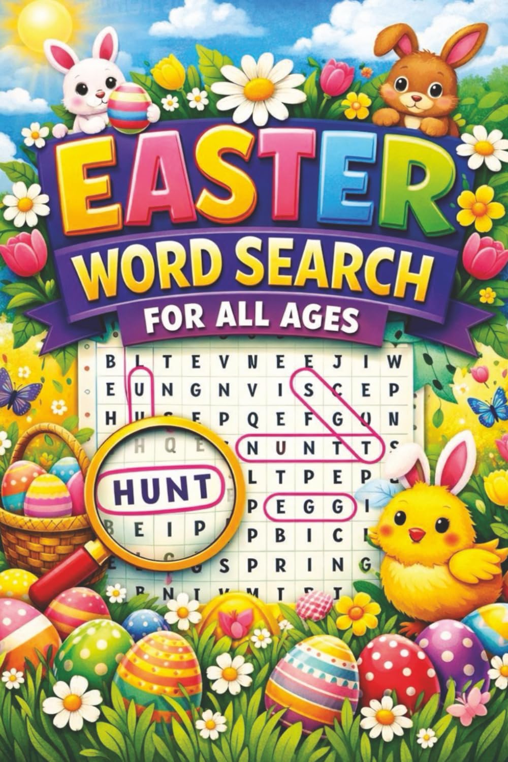 Easter Word Search for All Ages: Relaxing Easter Word Search Puzzles for Family Fun, Brain Boosting & Holiday Entertainment