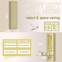 Vista 2 de Ganchos de pared para colgar abrigos, ganchos de metal resistentes con almacenamiento plegable, ganchos de pared plegables para entrada, baño