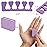 102pcs Toe Separators Set - Premium Pedicure Tool Super Soft Pedicure Toe Separator- Mini Nail Buffer Block File 80/100 Grit 2 Sided, Purple