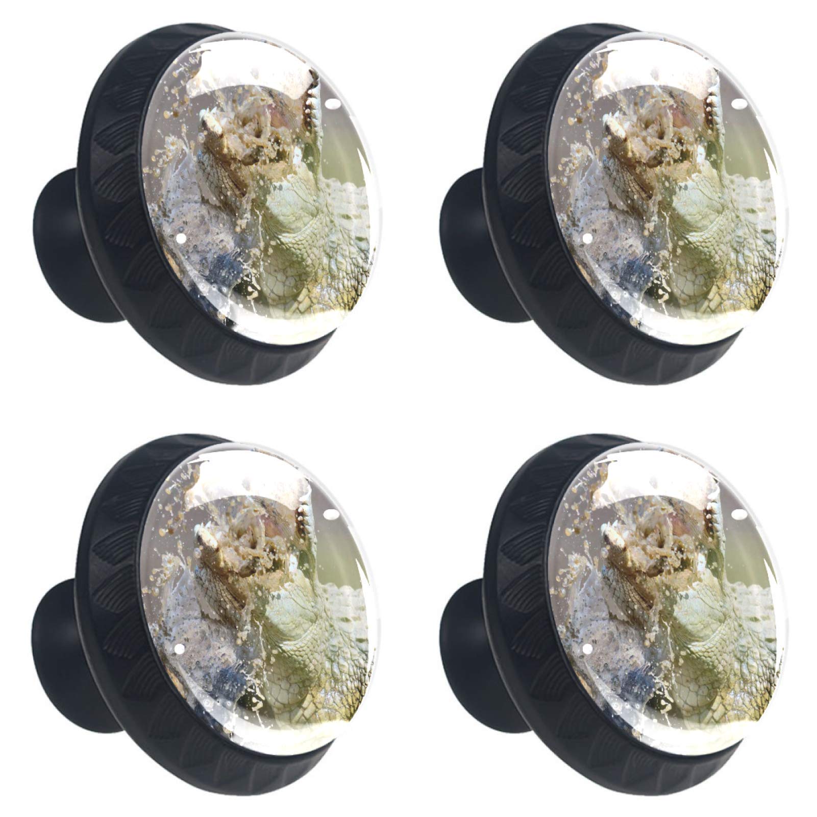 Boutons de tiroir en verre au motif crocodile sauvage pour relooker votre mobilier de cuisine