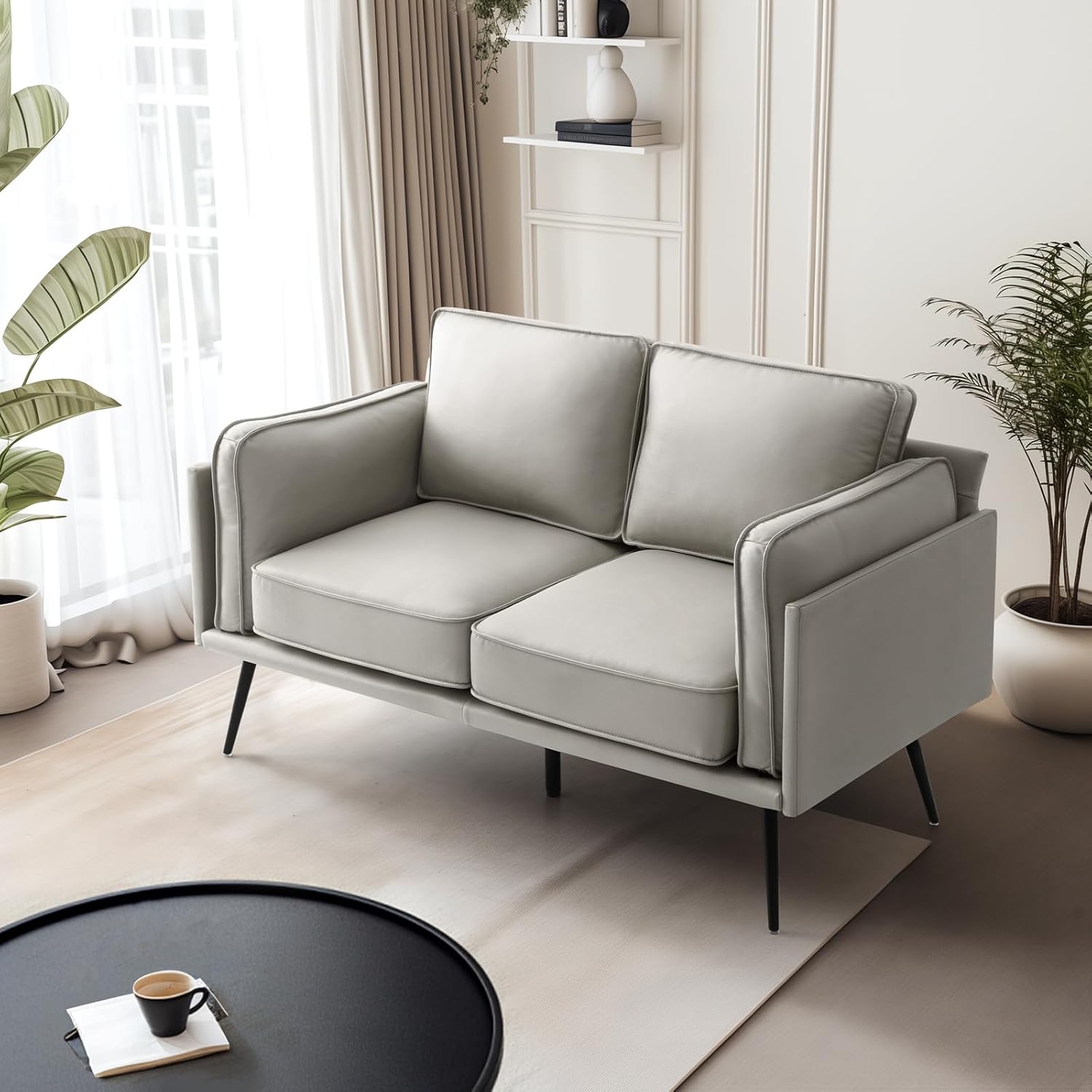 Luffield Loveseat Sofa with Back Cushions and Pillows 60