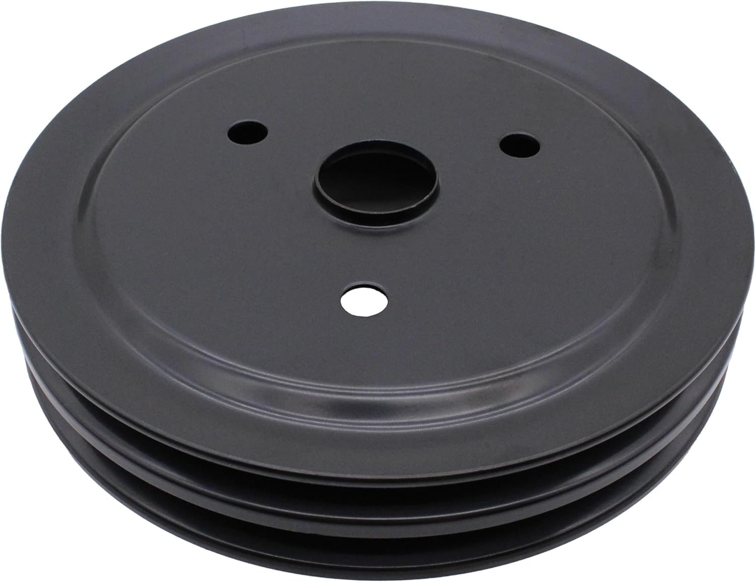 Black Steel Crankshaft Pulley Double-Groove SWP Short Water Pump - Compatible with Small Block Chevy SBC 262 265 267 283 302 305 307 327 350 400