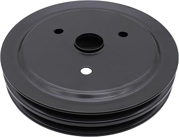 Black Steel Crankshaft Pulley Double-Groove SWP Short Water Pump - Compatible with Small Block Chevy SBC 262 265 267 283 302 305 307 327 350 400