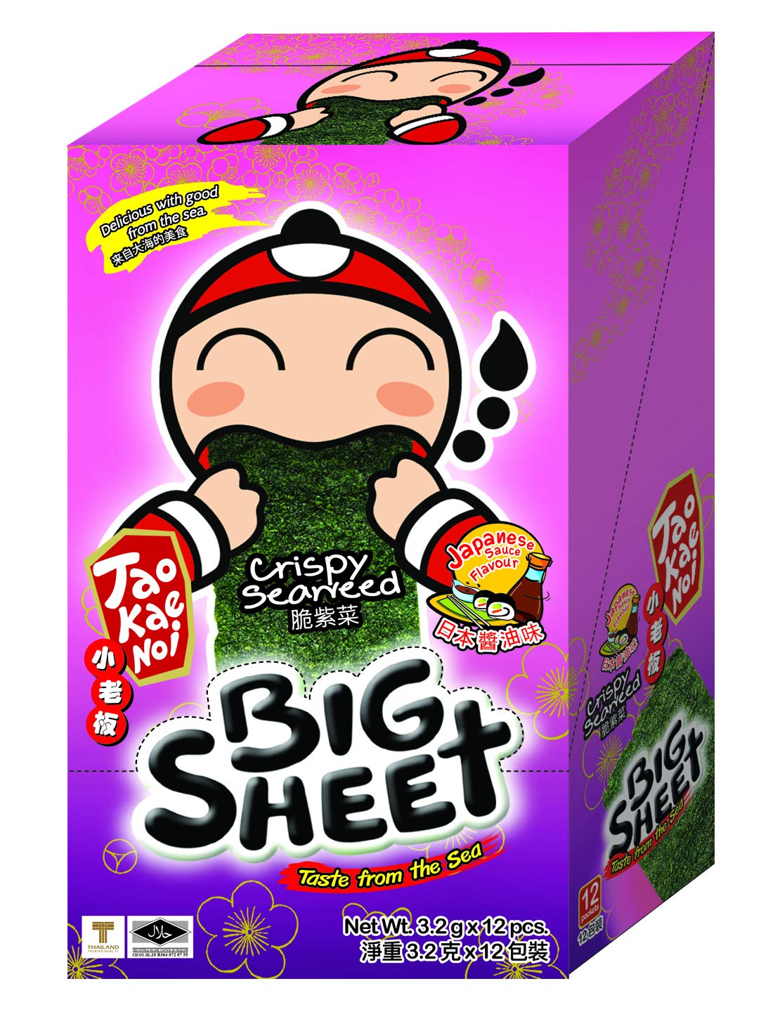 Big Crispy Seaweed Snack Sheets by Tao Kae Noi Japanese Sauce Flavor Thai Seaweed