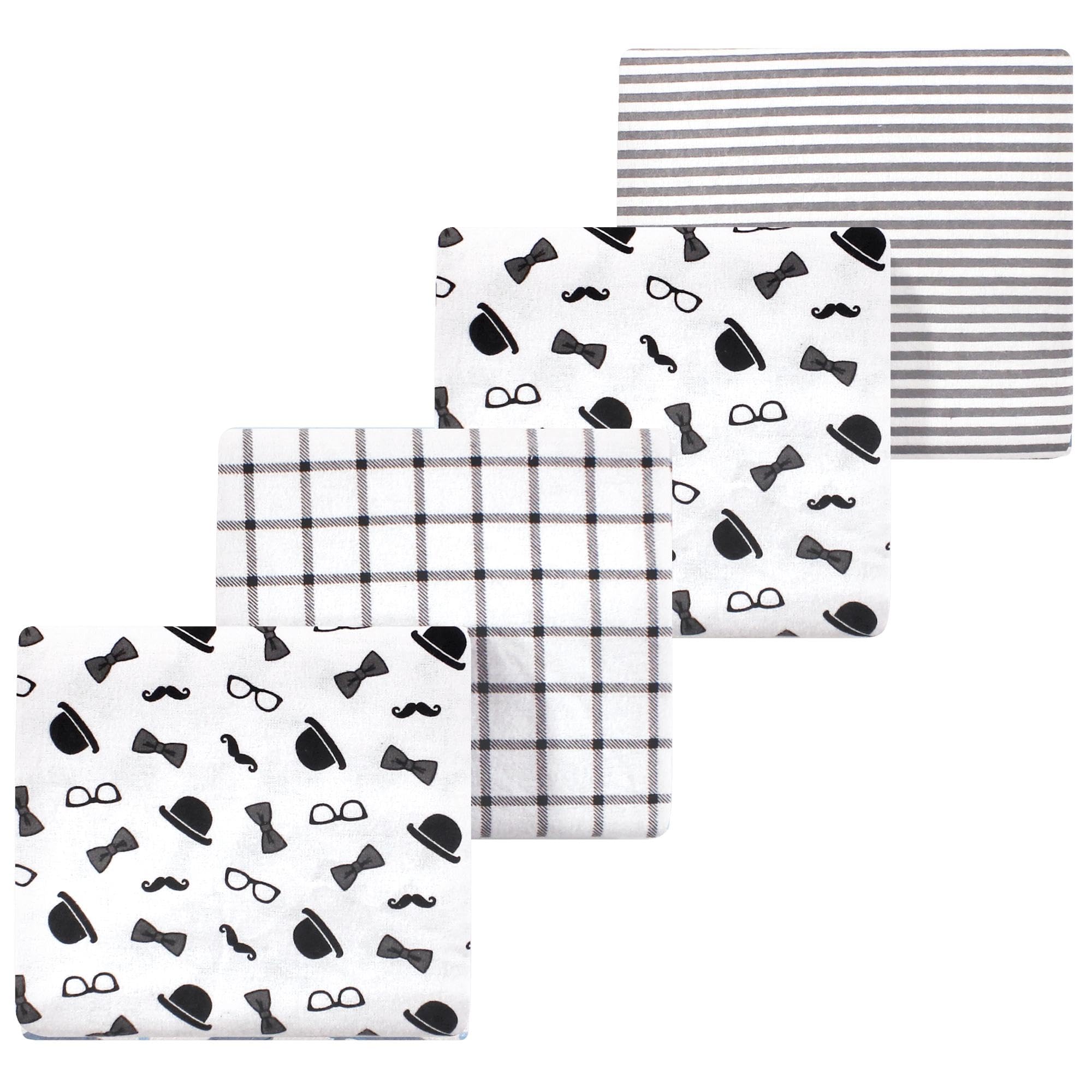 Luvable Friends Little Treasure Flannel Receiving Blankets 4pk