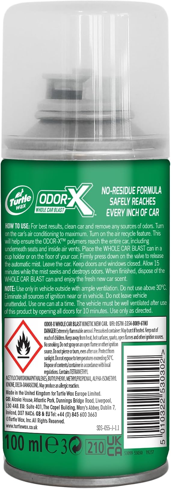 Turtle Wax In-car Deodorizing Blast, 100 ml