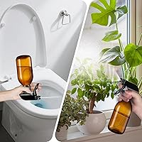 Vista 6 de Tecohouse Botellas rociadoras de vidrio de 8 onzas, paquete de 2 botellas de spray de vidrio de 360° para limpiar boca abajo, botella Mister Squirt