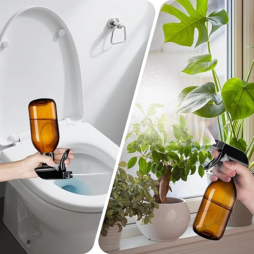 Miniatura 6 de Tecohouse Botellas rociadoras de vidrio de 8 onzas, paquete de 2 botellas de spray de vidrio de 360 para limpiar boca abajo, botella Mister Squirt