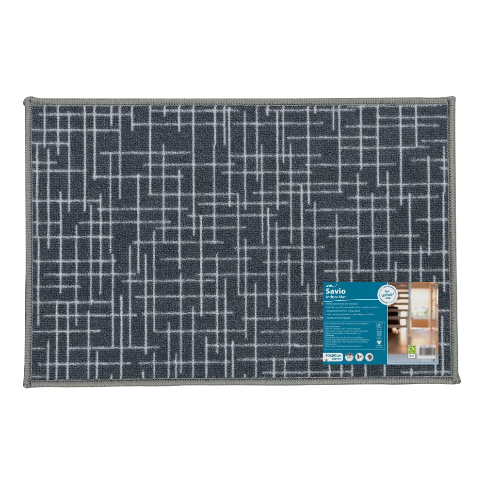 JVL Homewares - Savio Doormat - 40 x 60cm - Grey
