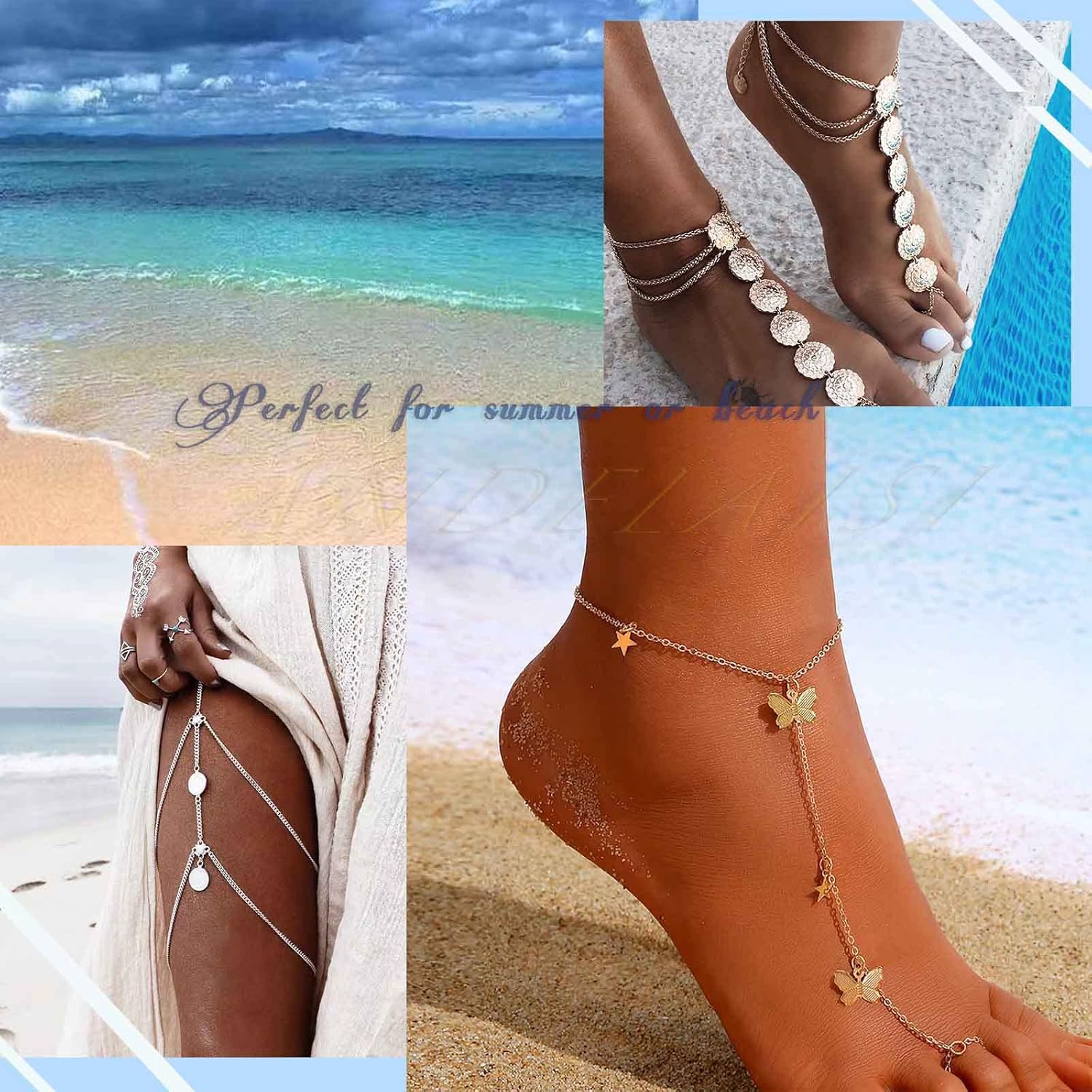 Andelaisi Boho Turtle Anklet Bracelet Vintage Sea Turtle Ankle Chain Gold Ocean Animal Foot Chain Summer Beach Minimalist Link Bracelet Accessories for Women - Image 8