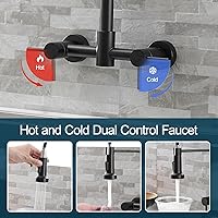 Vista 83 de AIMADI Matte Black Kitchen Faucet,Black and Gold Kitchen Faucet with Pull Down Sprayer Commercial Single Handle Spring Sink Faucets Suitable for
