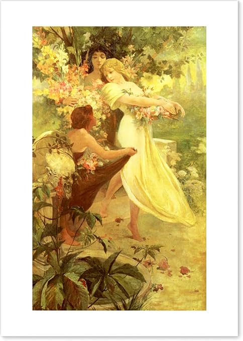 Amazon Co Jp ポスター アルフォンス ミュシャ 春のスピリット サイズ 日本製 インテリア 壁紙用 絵画 アート 壁紙ポスター ホーム キッチン