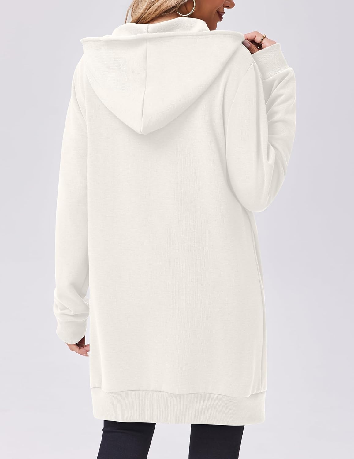 Zeagoo Women's Zip Up Hoodies Long Tunic Sweatshirts Oversized Fleece Casual Long Sleeve 2026 Fall Hoodie Jacket Coat - Image 6