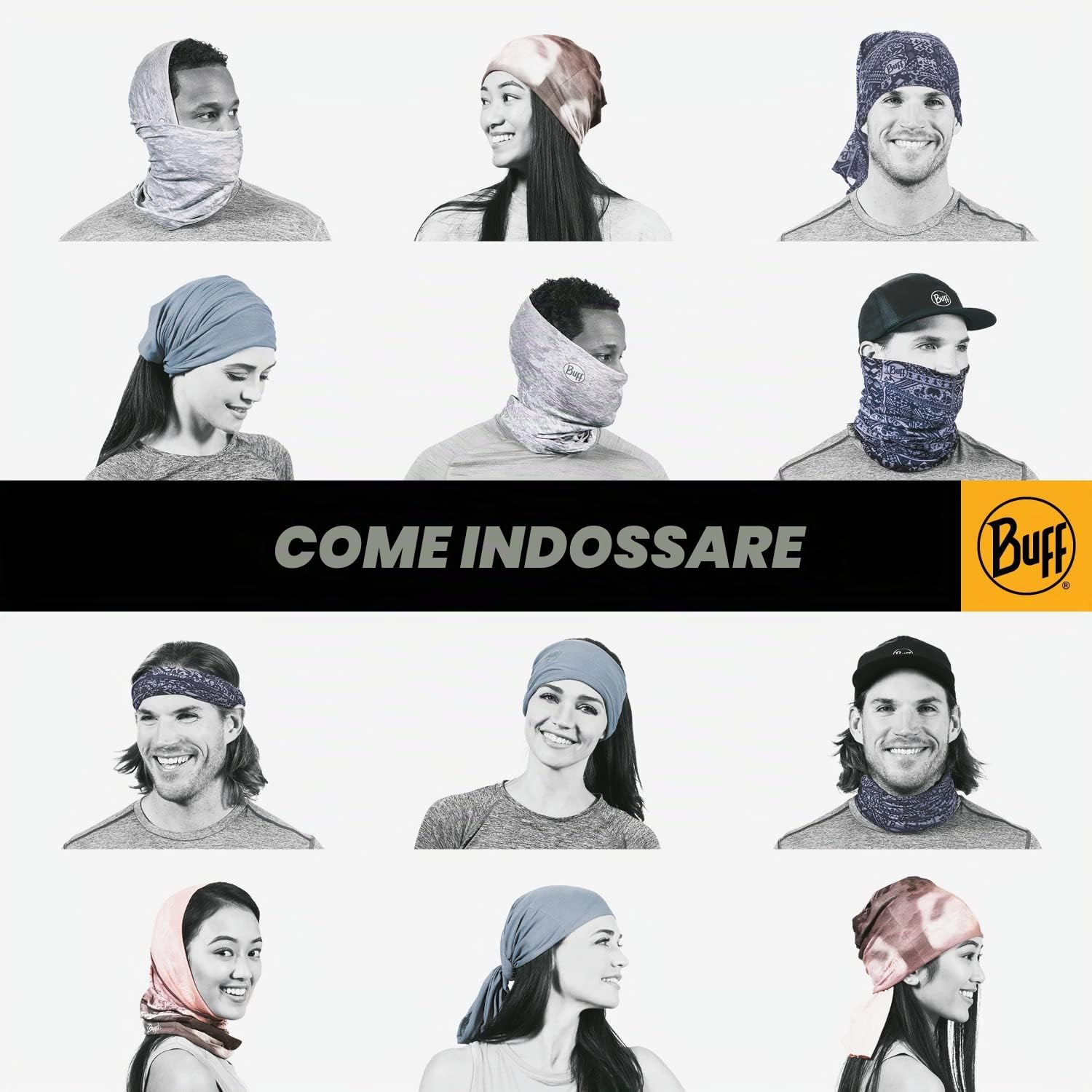 BUFF®| Scaldacollo Original Ecostretch Sciarpa, Tubolare, Multifunzionale, Collo e testa, Corsa, Passeggiate, Escursioni, Sostenibile, Leggera Uomo Donna